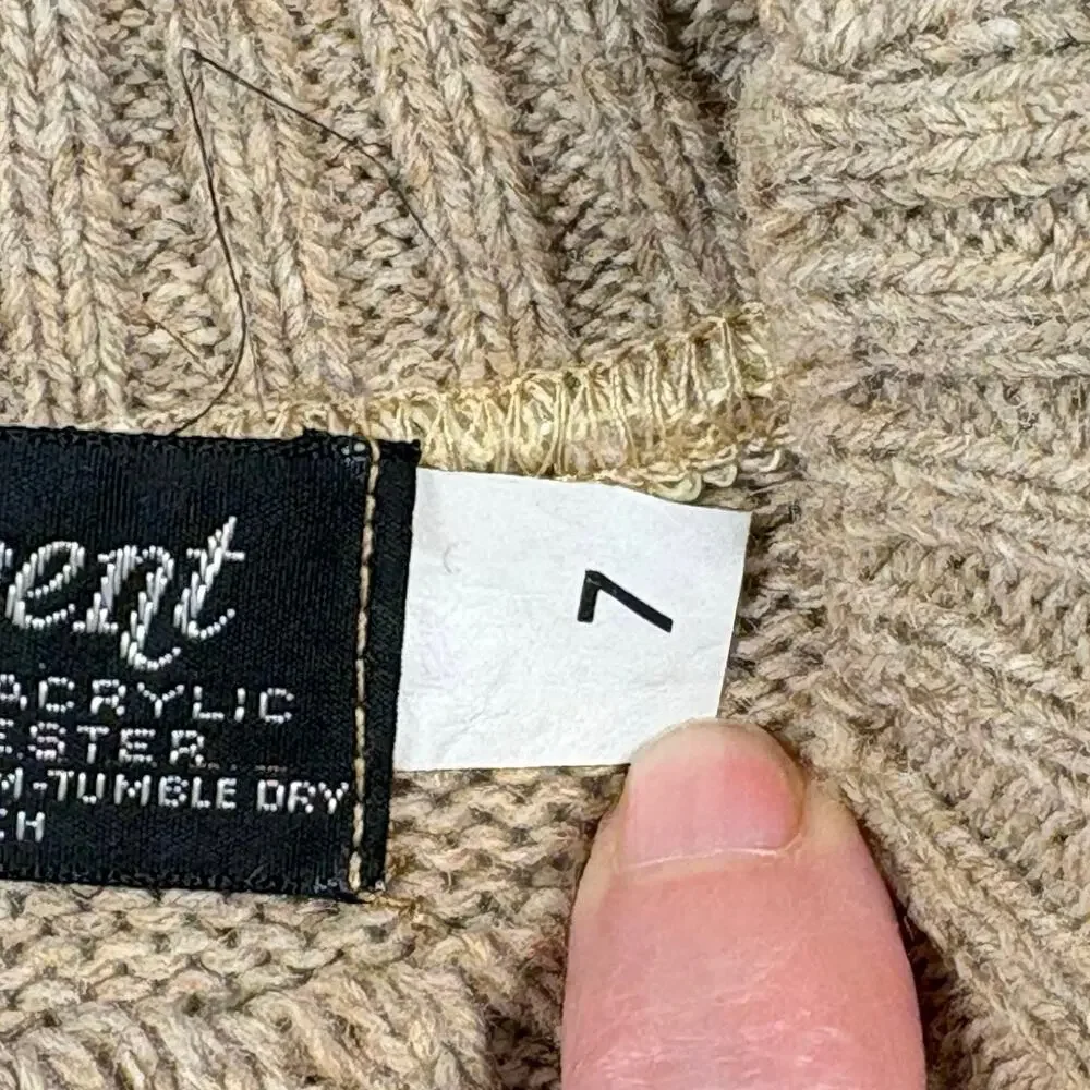 DiVincent Vintage Crew Neck Sweater Boys 7 Beige Striped Preppy Classic